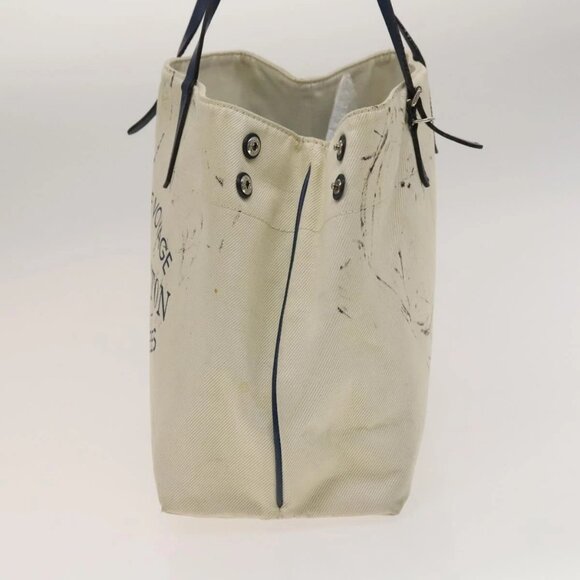 LOUIS VUITTON Cabas MM Tote Bag Canvas Beige Blue - Picture 3 of 15